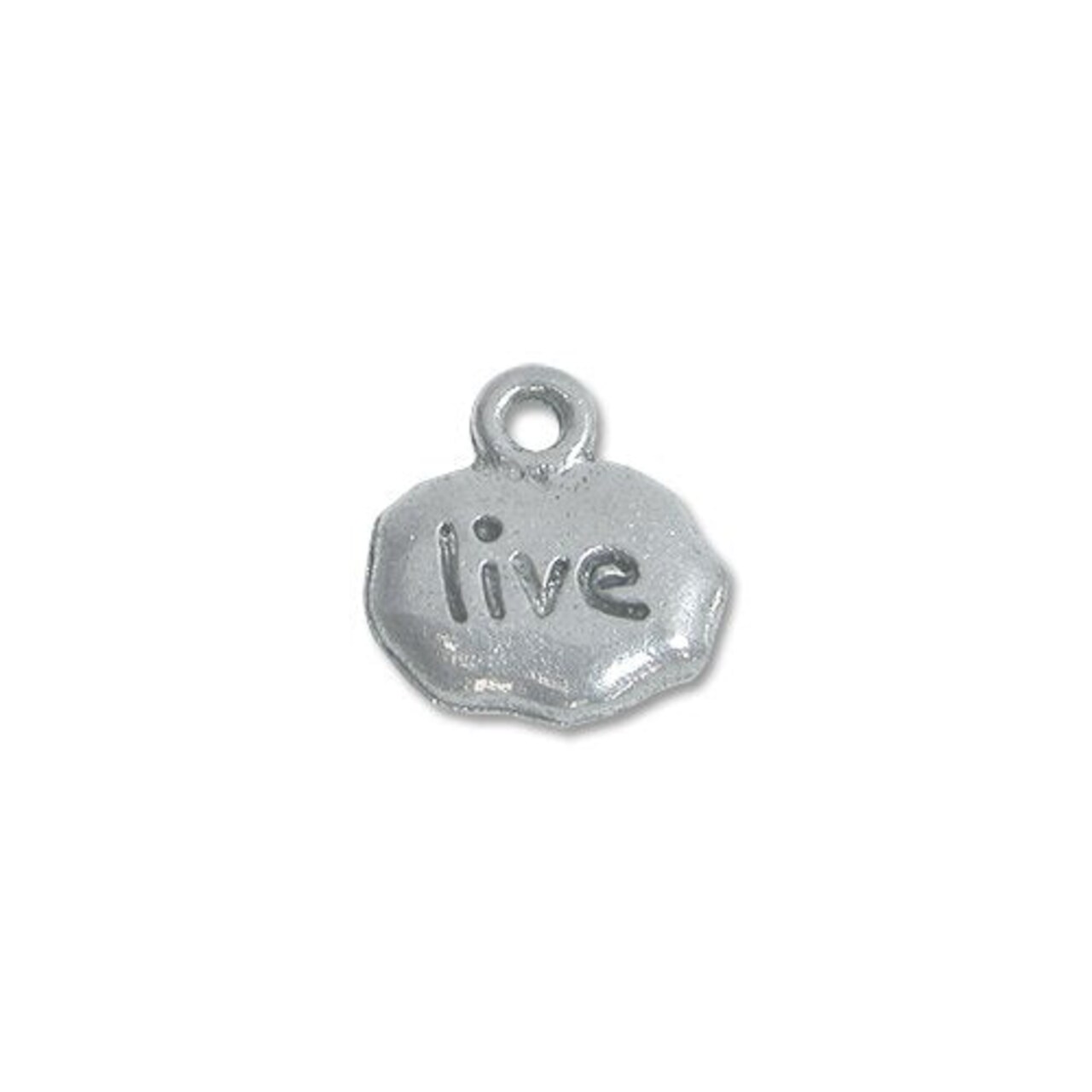 Charm for Jewelry Making - Live 9x11mm Pewter Antique Silver Plated (1-Pc)